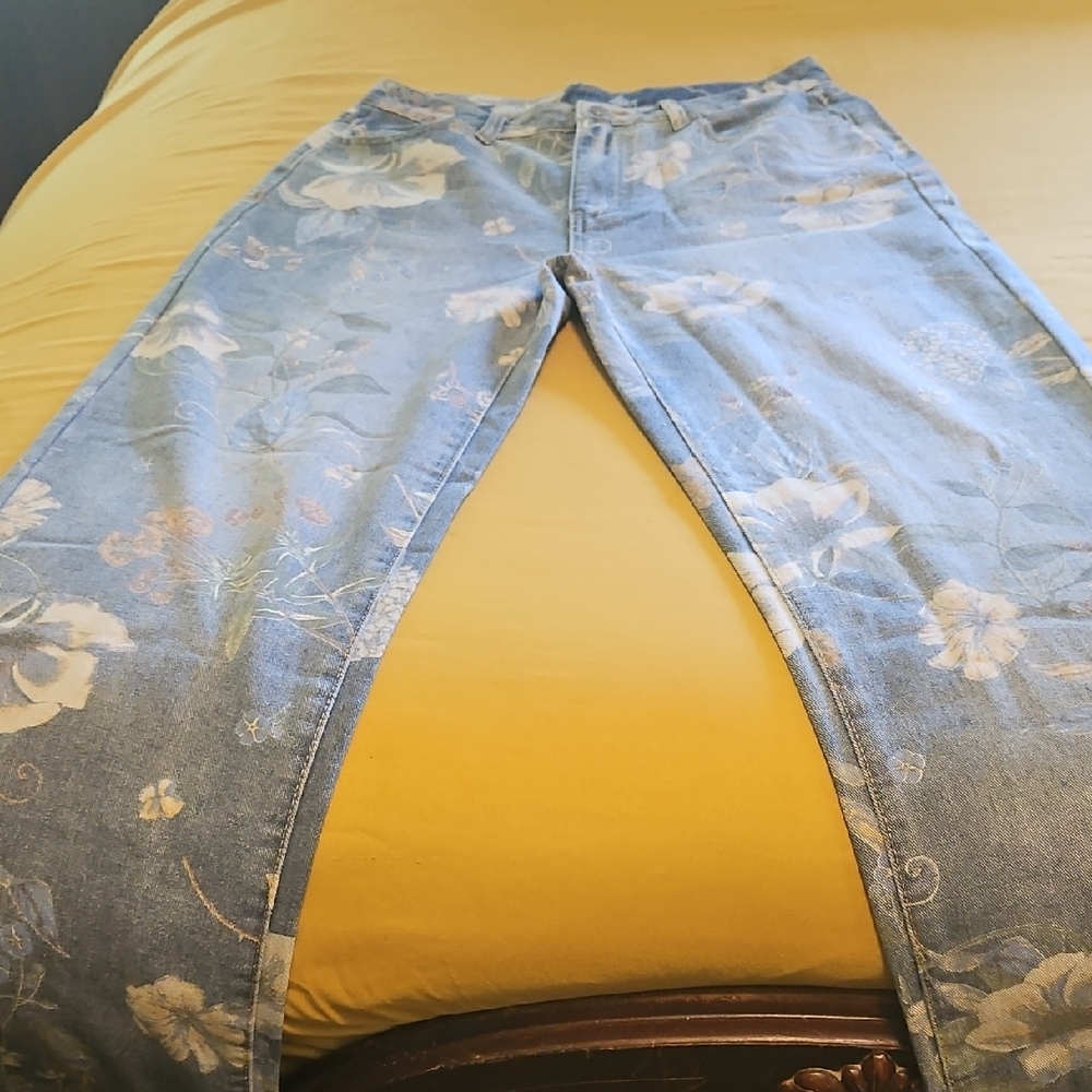 Blue Flare Wide Leg Jeans